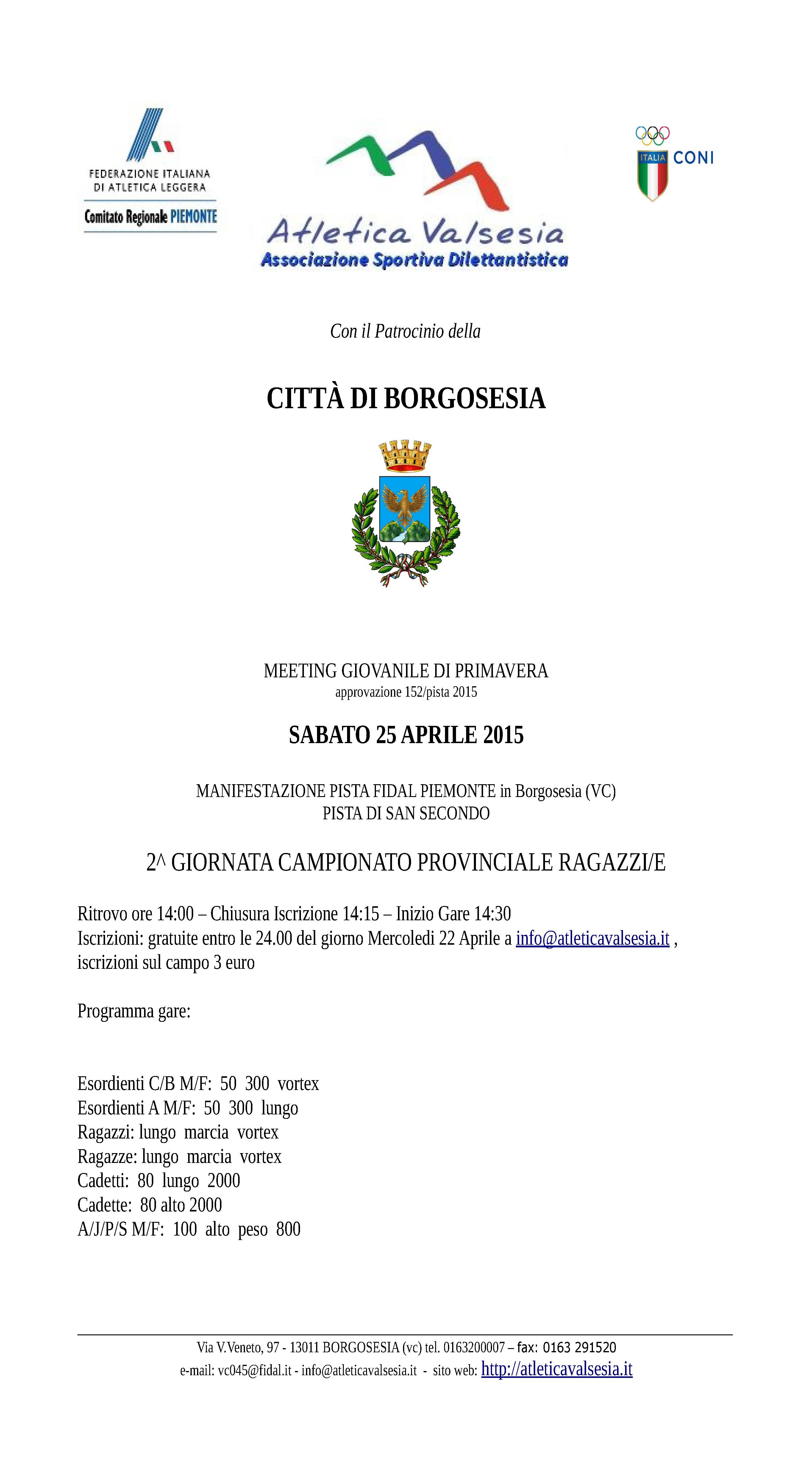 2015 04 25 Borgosesia dispositivo pista regionale